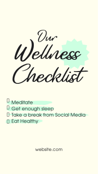 Wellness Checklist Instagram Story