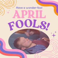 Groovy April Fools Greeting Instagram Post Design