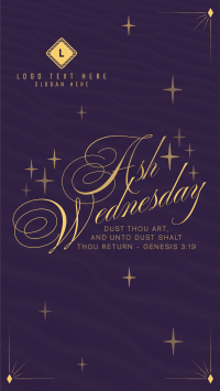 Simple Elegant Ash Wednesday Facebook Story