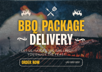 Barbecue Package Delivery Postcard Design