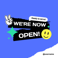 We're Open Stickers Instagram Post