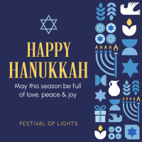 Happy Hanukkah Pattern Instagram Post Design