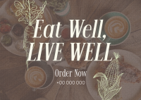 Elegant Food Quotes Postcard Design