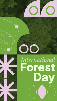 Geometric Shapes Forest Day Facebook Story Design