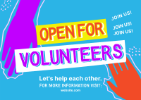 Volunteer Helping Hands Postcard Design