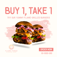 Flame Grilled Burgers Instagram Post Image Preview