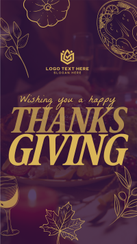 Thanksgiving Typography Greeting YouTube Short Design