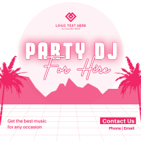 Synthwave DJ Party Service Instagram Post