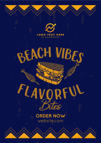 Flavorful Bites at the Beach Poster