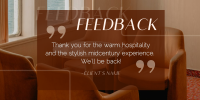 Minimalist Hotel Feedback Twitter Post