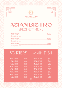 Luxury Asian Restaurant Menu