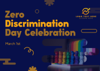 Playful Zero Discrimination Celebration Postcard