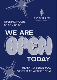 Trendy We're Open Flyer