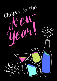 Cheers to New Year! Flyer