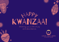 Kwanzaa Mask Postcard