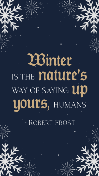 Winter Quote Snowflakes Facebook Story