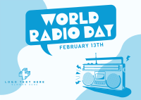 Retro Radio Day Postcard Design