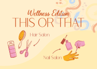 This or That Wellness Salon Postcard