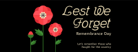 Poppy Remembrance Day Facebook Cover