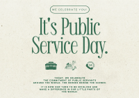 Minimalist Public Service Day Postcard