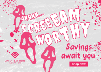 Scream Worthy Discount Postcard
