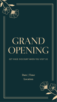 Grand Opening Elegant Floral Facebook Story