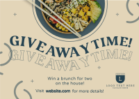 Giveaway Food Bowl Postcard