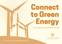 Green Energy Silhouette Postcard