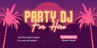 Synthwave DJ Party Service Twitter Post