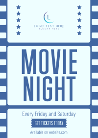 Movie Night Strip Poster