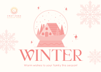 Winter Inside Globe Postcard