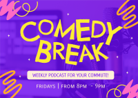 Comedy Break Podcast Postcard