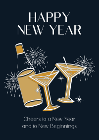 New Year Toast Flyer Design