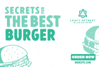 Retro Grilled Burger Pinterest Cover Image Preview