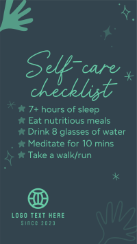 Self care checklist TikTok Video