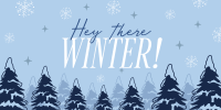 Hey There Winter Greeting Twitter Post Design