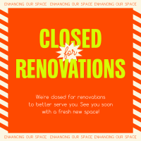 Minimalist Closed for Renovations Linkedin Post