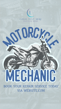 Retro Motorcycle Mechanic Instagram Reel Image Preview