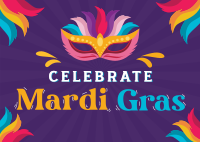 Celebrate Mardi Gras Postcard Design