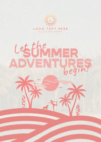 Retro Summer Silhouette Poster