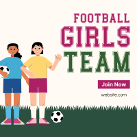 Girls Team Football Instagram Post Design