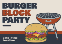 Burger Block Party Postcard Image Preview