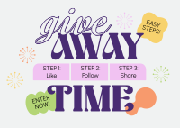 Simple Giveaway Steps Postcard