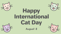 Colorful International Cat Day Facebook Event Cover