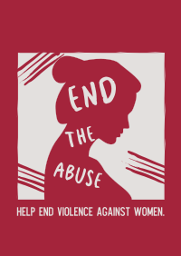 End the Abuse Woman Silhouette Poster