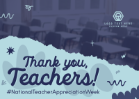 Teacher Week Greeting Postcard Design