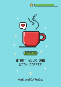 Coffee Day Pixel Poster