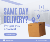 Same Day Delivery Facebook Post example 1