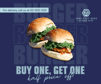 Double Burger Promo Facebook Post