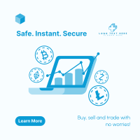 Secure Cryptocurrency Exchange Instagram Post